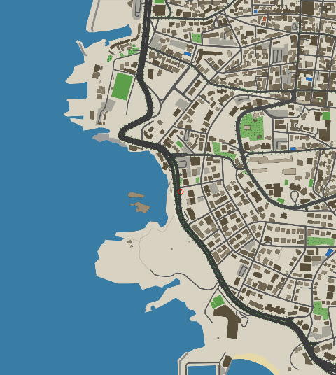 Top-down map of Raouche