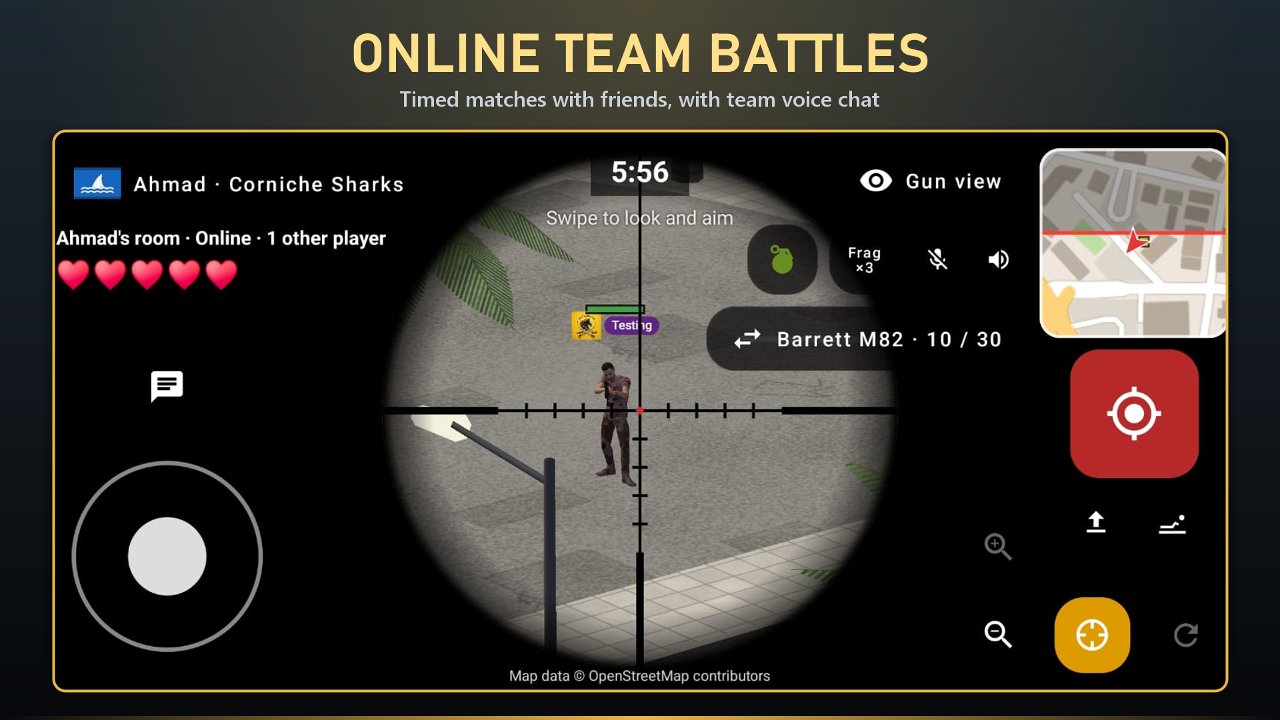 Another player in the sniper scope's crosshairs