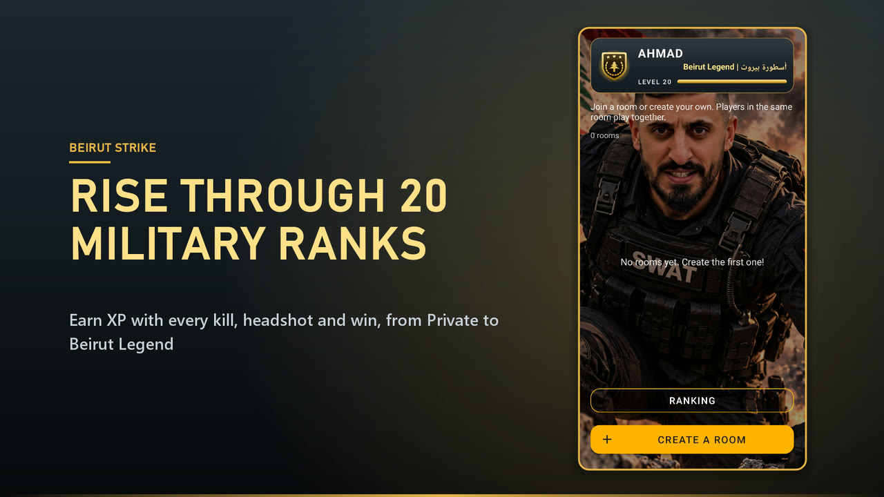 The home screen showing the Beirut Legend rank